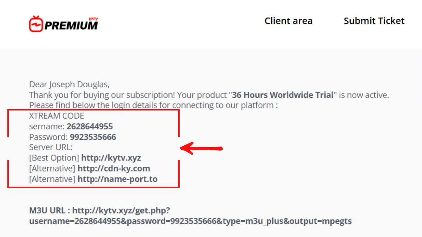 Check your email — your Xtream Code has been sent automatically.
