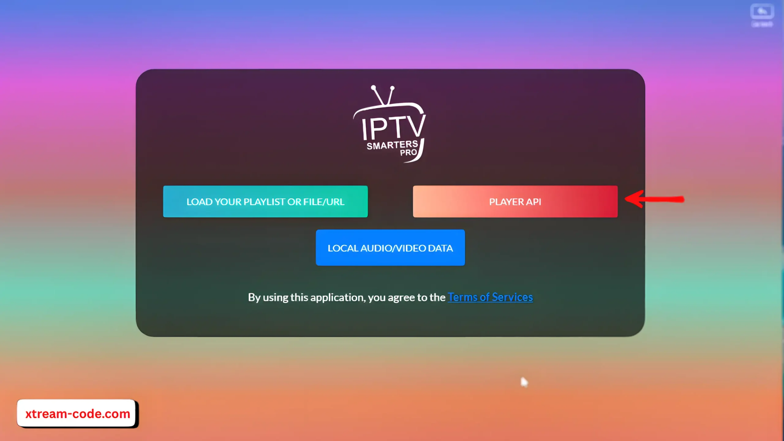 open the app and tap “PLAYER API.”