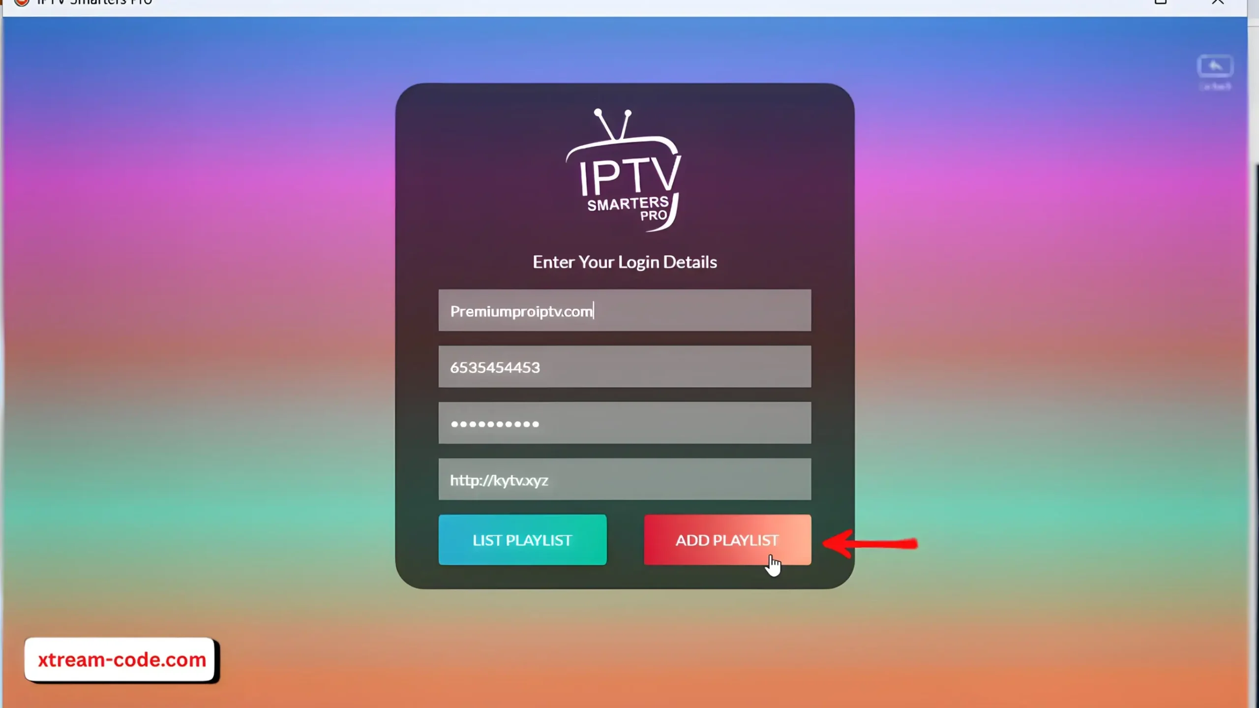 press “Add Playlist.”